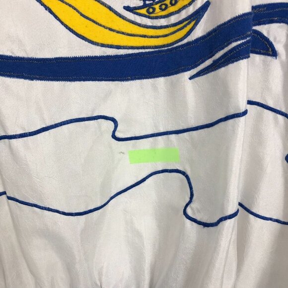 Adolfo 2 vintage white & blue nautical banana boat retro 90s longsleeve shirt S - Picture 7 of 11
